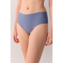 Suwen Softly Secret Invisible Lazer Kesim Yüksek Bel Rib Slip Külot Sw40411101 Duman Mavisi