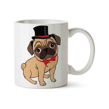 Pug Puppy Canidae Toy Dog Köpek Porselen Kupa Bardak Beyaz
