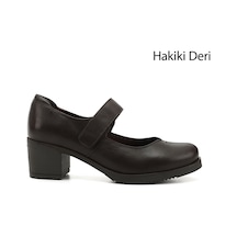 Gönderi(R) Gönderi R Kahve Antik Kalın Topuklu Mary Jane Hakiki Deri Ayakkabı Kahve