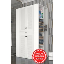 Kenzlife Membran Çamaşır-kurutma Makinesi Dolabı Biruni Byzbyz Panjur 187 110 60 Mebran Kapak Suntalam Gövde Beyaz