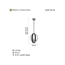 Tado Tekli Eskitme Kahve Boyalı Avize 1 X E27 Diğer