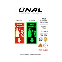 Yangın Söndürücü Levhası Fosforlu Karanlıkta Parlayan Acil Durum Yönlendirme Tabelası