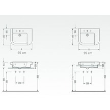 Serel - Verda 95 Cm Lavabo Beyaz - 8934tds110h Diğer