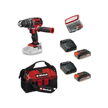 Einhell TP-CD 18/60 Li-ı Bl Solo Darbeli Akülü Vidalama + 2x2.5AH Akü + 32 Parça Bits Uç Seti 45/29 Kumaş Çanta