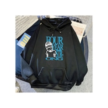 Tarzsokak Siyah Unisex Dört Yıl Güçlü Müzik Grubu Tur Komik Karikatür Köpek Baskı Winter Deras