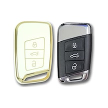 Volkswagen Passat B8,skoda Oktavia Vb.nano Yüksek Kalite Silikon Kumanda Kılıfı Beyaz