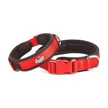 Doggie Havalı Dokuma Köpek Boyun Tasması M Kırmızı 1.5x30-40
