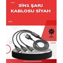 Dayanıklı Metal Başlıklı 3 Ü 1 Arada Şarj Kablosu Tüm Cihazlarla Uyumlu Mh-hs2270-5953