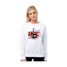 Khabib Nurmagomedov Baskılı Beyaz Kadın Sweatshirt