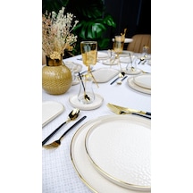 Glore İstanbul Krem 31 Parça 6 Kişilik Altın Yaldızlı Yemek Takımı