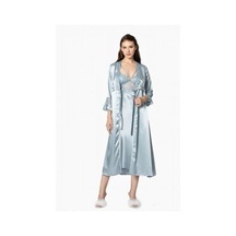 Pierre Cardin 6'lı Saten Gecelik Sabahlık Çeyiz Seti 6010 Mist 001