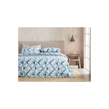 English Home Cloudy Argyle Kolay Ütülenir Çift Kişilik Nevresim T Açık Mavi