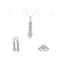 Gümüş Sıralı Dört Taş Set