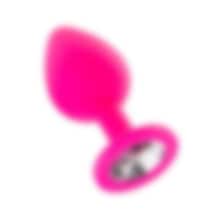 Fastieshop Taşlı Silikon Pembe Anal Plug - Medium