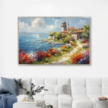 Yağlı Boya Dokulu Tablo Modern İstanbul Manzarası Gümüş Çerçeveli U06026-178991