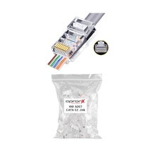 100 Adet Rj45 Cat6 Ftp Ez Konnektör - Yeni Nesil Delikli Konnektö