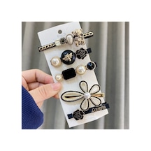 So-much Yeni Trend Moda Tedy 5'lı Büyük Klips Çıtçıt Pens Toka Seti-4 Siyah - 105659587 Siyah - 105659587 Siyah