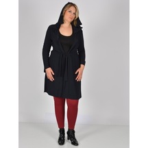 Nidya Moda Büyük Beden Spor Ceket-1016Çs Siyah