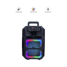 D25 Rgb Işıklı Mikrofonlu Kumandalı Usb/tf/fm/mıc/bt Bluetooth Hoparlör Siyah