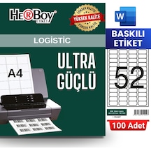 Herboy Hb-1052 46,4 X 21,2 Mm A4 Baskılı Laser Etiket 100 Adet