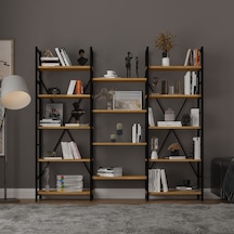 6 Raflı Metal Kitaplık Üç Modül-metalk03-petra