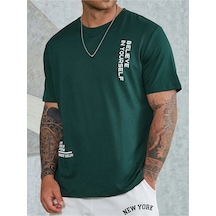 Altamira Erkek Believe Baskılı Oversize T-shirt 001