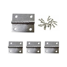 4 Adet Klasik Menteşe Nikel ve Vidaları 20x25 mm Kutu ve Sandık Menteşesi Hobi Maket