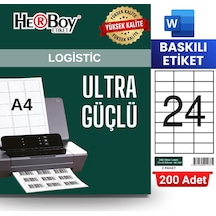 Herboy Hb-1037 70 X 37,125 Mm A4 Baskılı Laser Etiket 200 Adet
