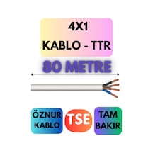 Öznur 4x1 Ttr Kablo Metre Seçenekli Beyaz - 80 Metre