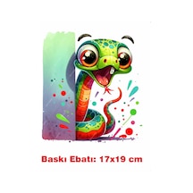 Yılan Ütü İle Yapışan Tekstil Kumaş Tişört Dtf Baskı 3618