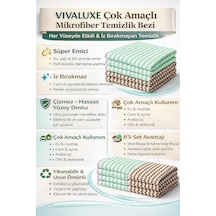 Çok Amaçlı Mikrofiber Temizlik Bezi, Süper Emici, İz Bırakmaz, Ev, Mutfak, Cam, Araba, Ofis Ve Genel Kullanım İçin, 6 Lı Set Yeşil,beyaz, Kahverengi,beyaz Asorti