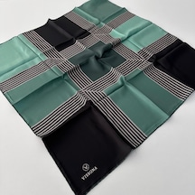 Vissona Twill İpek Eşarp Yeşil Ipk4105-27285 Çok Renkli