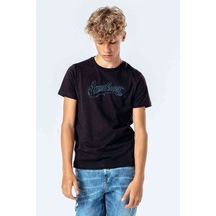 Tshirthane West Coast Baskılı Unisex Çocuk Siyah T-Shirt