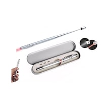 Metal Kutulu Kırmızı Lazerli, Led Işıklı Mıknatıslı Pointer Kalemi İşaretçi Uzayabilen Sunum Çubuğu Telesk