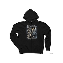 Ice Earth Siyah Fermuarlı Kapşonlu Sweatshirt Siyah
