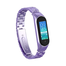 Xiaomi Mi Band 6 Uyumlu Krd-04 Metal Ogaa Kordon-lila