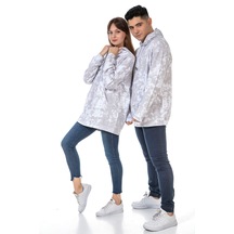 Unisex Oversize Kapüşonlu Kanguru Cepli Batik Sweatshirt