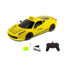 1:16 Ölçek Uzaktan Kumandalı Sarı Taksi Ferrari Işıklı Şarjlı