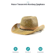Hasır Görünümlü Kovboy Şapkası - Plastik - Karışık Renk Çok Renkli