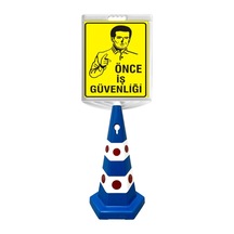 Önce İş Güvenliği Çift Taraf Baskı Mavi Ultra Kedi Gözlü Ağırlıklı Koni Seti Trafik Dubası