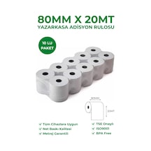80x20 Termal Rulo Yazarkasa Adisyon Rulosu 40 Paket 400 Adet 1 Koli Tse Belgeli Bpa Free