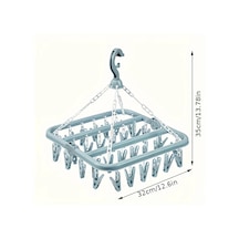 Cordial Mavi, 32 Askılı Döner Çamaşır Askısı - Çorap, İç Çamaşırı Kurutma Raftası Mavi