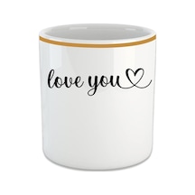 Vıvas Love You Espresso, Double Türk Kahvesi Fincanı - Kulpsuz Bardak Açık Ahşap
