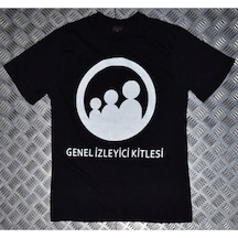 Genel Izleyici Baskılı Unisex %100 Pamuk Siyah T-shirt SIYAH