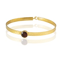 Kadir Jewellery 22 Ayar Altın Kaplama El İşçiliği Zirkon Taşlı Kadın Kelepçe Bilezik Kuru Erik
