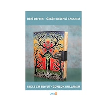 Deri Kapaklı Özgün Tasarım Defter 18x13 Cm Çok Renkli