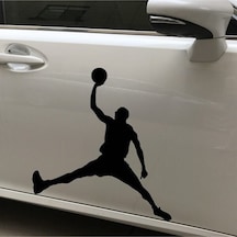 Basketbol Oyuncu Tasarım Oto Sticker Siyah 15 13 Cm