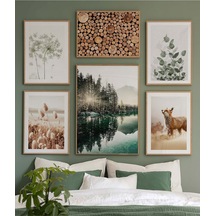 Artavessa 6 Parça Ahşap Çerçeve Görünümlü Mdf Tablo Seti - CRCVSZARTEVESSAYENI16 80 x 80 80 x 80