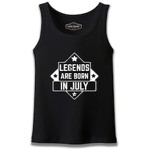 Legends Are Born İn July - Stars Siyah Erkek Atlet 001