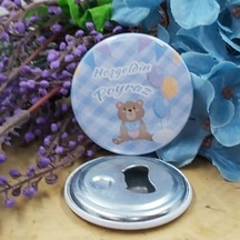 Ayııcklı Mavi Baskılı Bebek Şekeri Metal Magnet Açacak 15 Adet